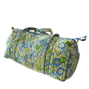 Vera Bradley Floral Quilted Travel Bag in Blue and Green